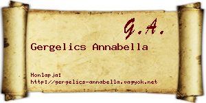 Gergelics Annabella névjegykártya